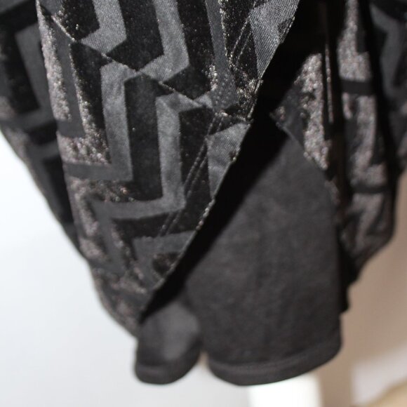 Lane Bryant Crushed Velvet Chevron Black Sleeveless Dress - Picture 5 of 14